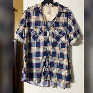 Lace Button Up Blouse w/FREE BLOUSE